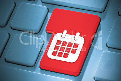 Composite image of calendar on enter key