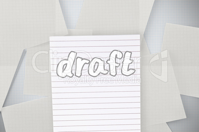 Draft against white paper strewn over grid