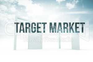 Target market against opening doors in sky
