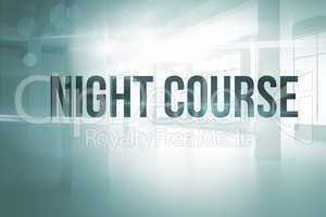 Night course against white room with windows