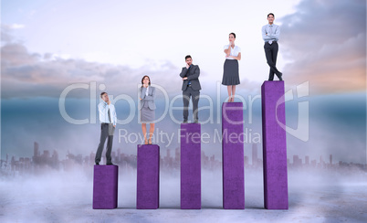 Composite image of business people standing