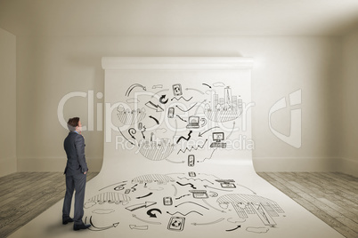 Composite image of thinking businessman