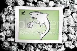 Composite image of loan shark doodle