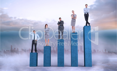 Composite image of business people standing