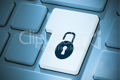 Composite image of lock on enter key