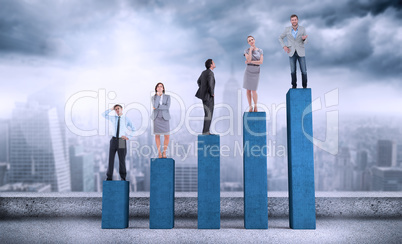 Composite image of business people standing