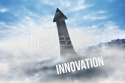 Innovation against road turning into arrow Innovation against road turning into arrow