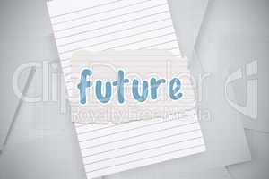 Future against digitally generated grid paper strewn