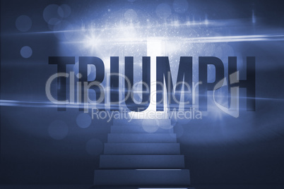 Triumph against steps leading to door showing light