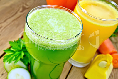 Juice cucumber and vegetable in tall glass