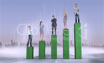 Composite image of business people standing