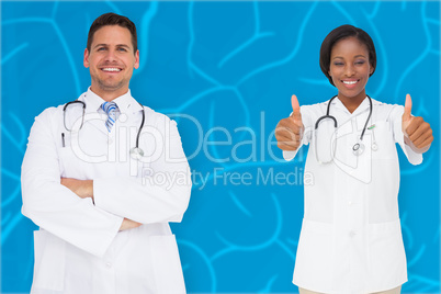 Composite image of medical team