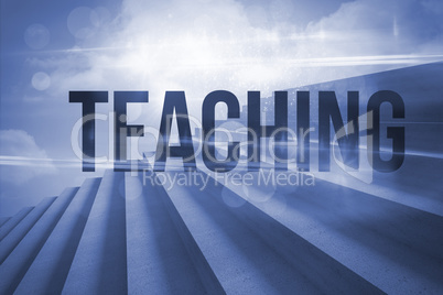 Teaching against steps against blue sky