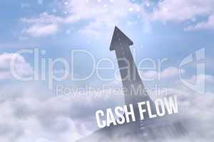 Cash flow against road turning into arrow