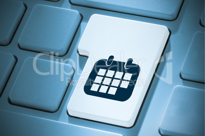 Composite image of calendar on enter key