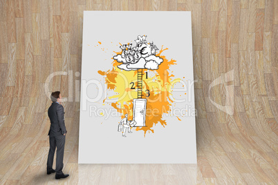 Composite image of thinking businessman