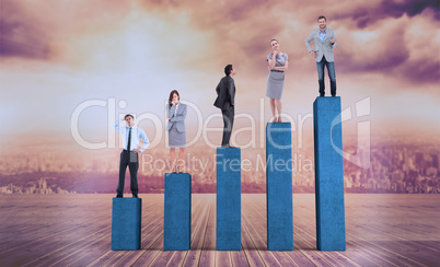 Composite image of business people standing