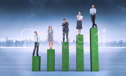 Composite image of business people standing