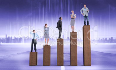 Composite image of business people standing