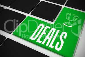Deals on black keyboard with green key
