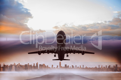 Composite image of graphic airplane