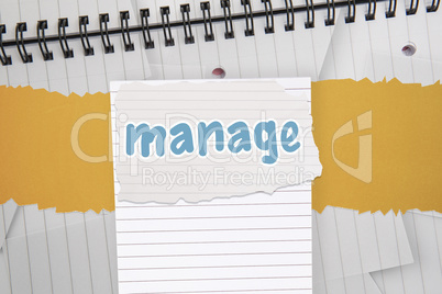 Manage against digitally generated notepad with lined paper