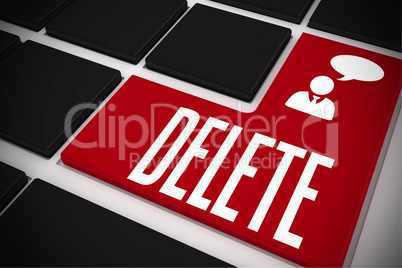 Delete on black keyboard with red key