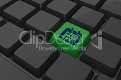 Composite image of calendar on key Composite image of calendar on key