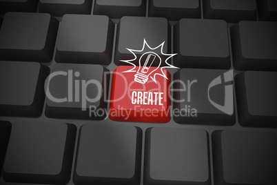 Create on black keyboard with red key