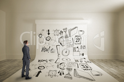 Composite image of thinking businessman