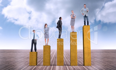 Composite image of business people standing