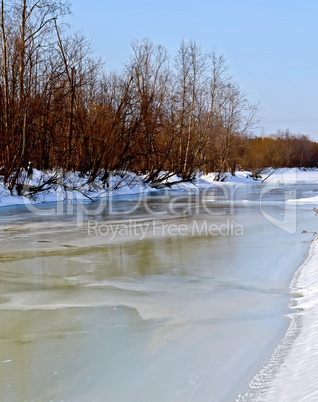 Spring river and sky