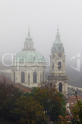 Church of St Nikolas in fog