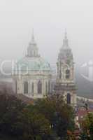 Church of St Nikolas in fog