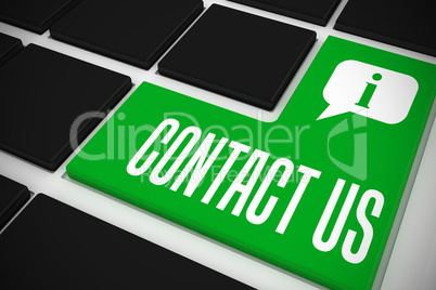 Contact us on black keyboard with green key