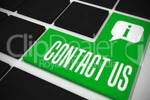 Contact us on black keyboard with green key