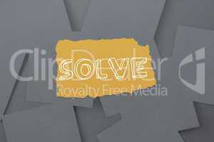 Solve against digitally generated grey paper strewn