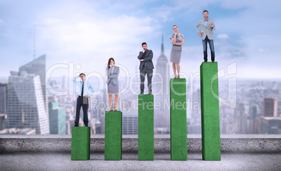 Composite image of business people standing