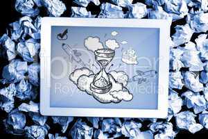 Composite image of hourglass doodle