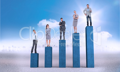 Composite image of business people standing