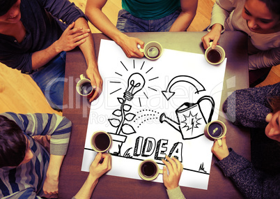 Composite image of idea and innovation graphic on page