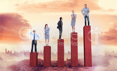 Composite image of business people standing