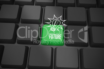 Future on black keyboard with green key