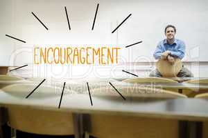 Encouragement against lecturer sitting in lecture hall
