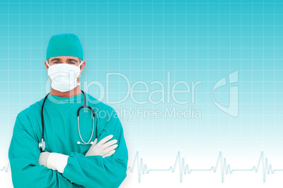 Composite image of portrait of an ambitious surgeon