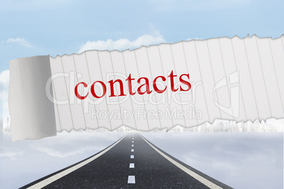 Contacts against open road background