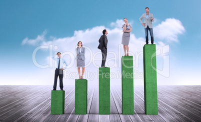 Composite image of business people standing