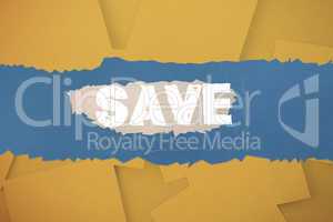 Save against digitally generated orange paper strewn