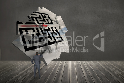 Composite image of thinking businessman