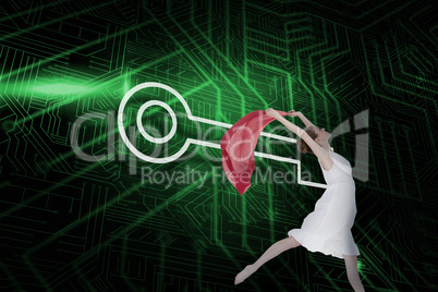 Composite image of key and dancer